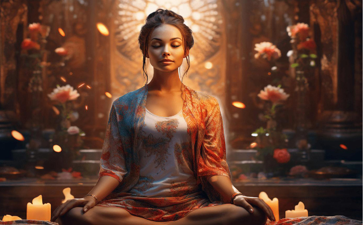 Affirmations in meditations with beautiful imagination